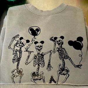 Halloween Skeletons Comfort Colors Gray Skeleton Graphic Sweatshirt